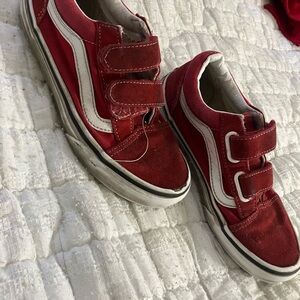 Vans Red and White Kids Sneakers